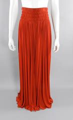 Alaia Red Jersey Strapless smocked tube Dress / Skirt