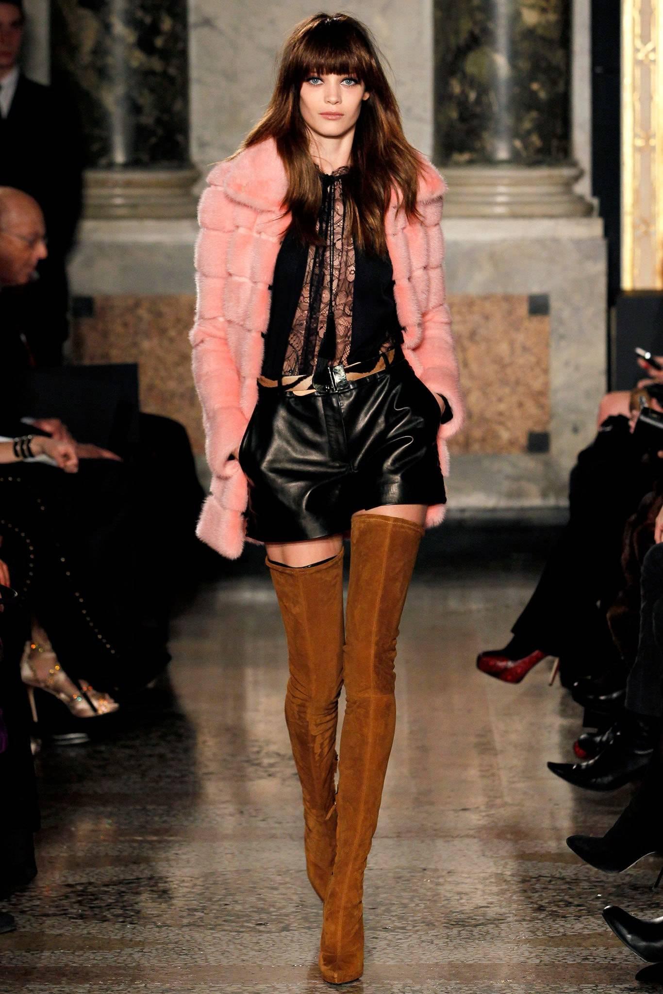 Emilio Pucci fall 2013 runway tan suede over the knee thigh high boots. Super high 5