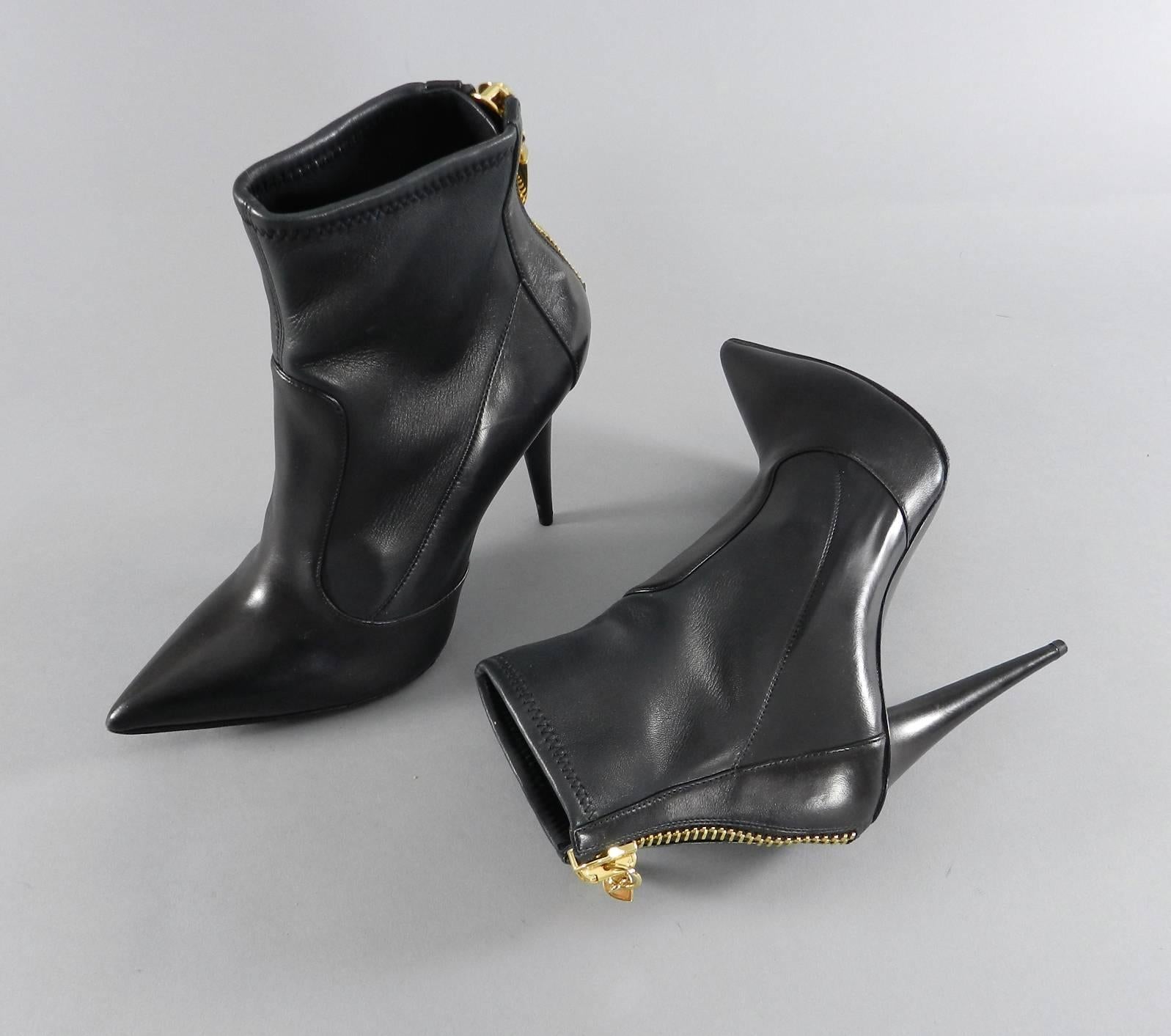 gold high heel ankle boots