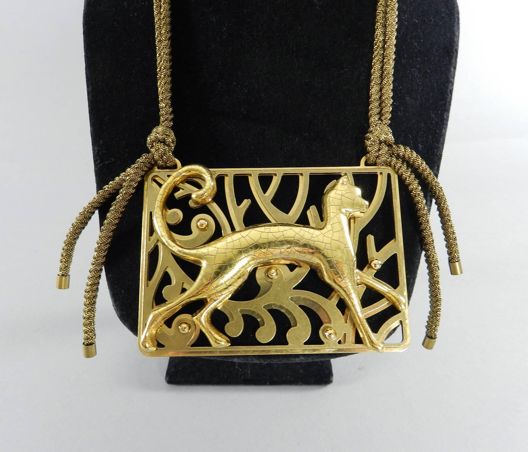 LANVIN spring 2015 Runway Sherwood Cat Necklace In Excellent Condition In Toronto, ON