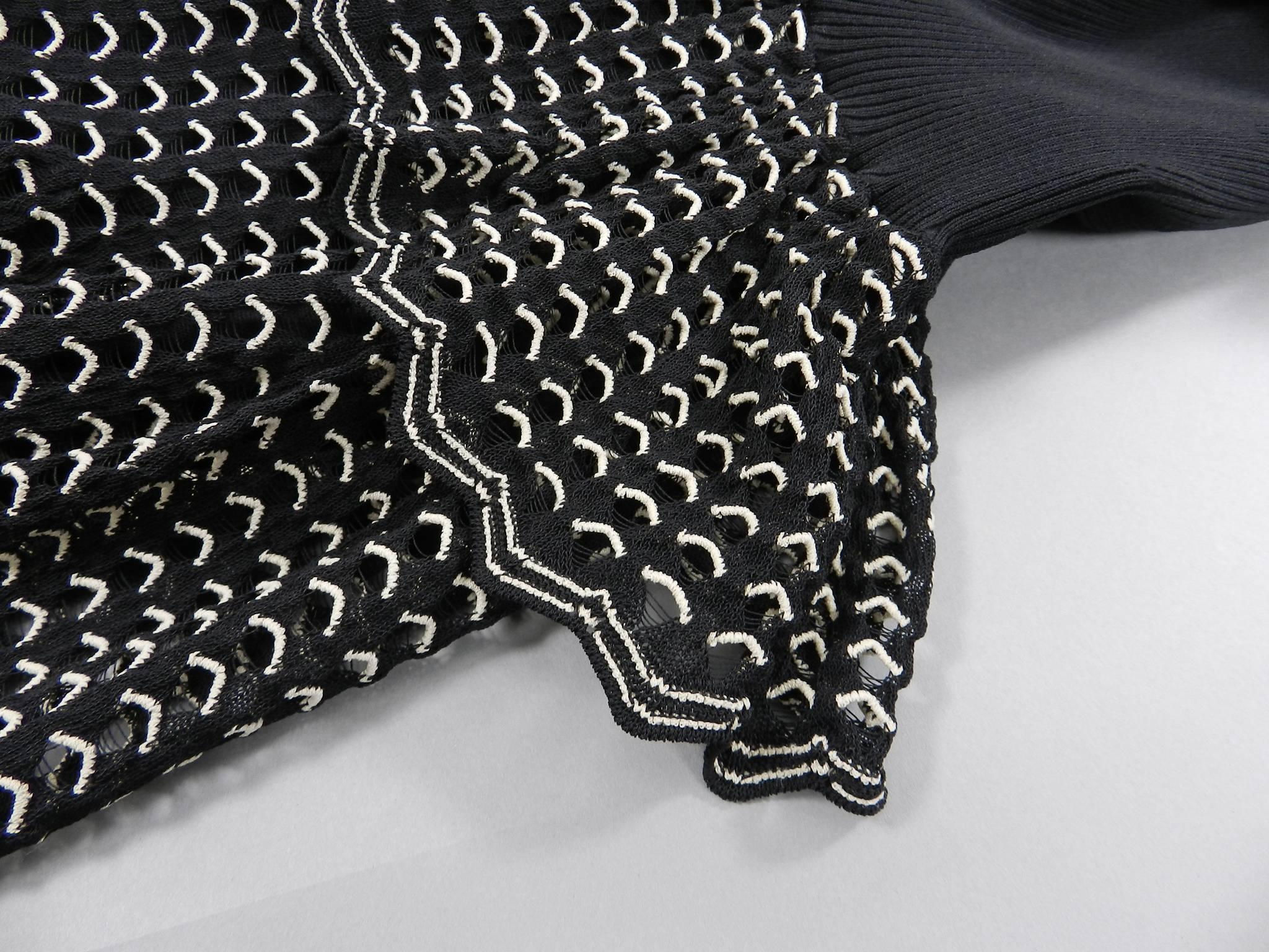 Alexander McQueen Black Ribbed Stretch Knit Peplum Dress 2