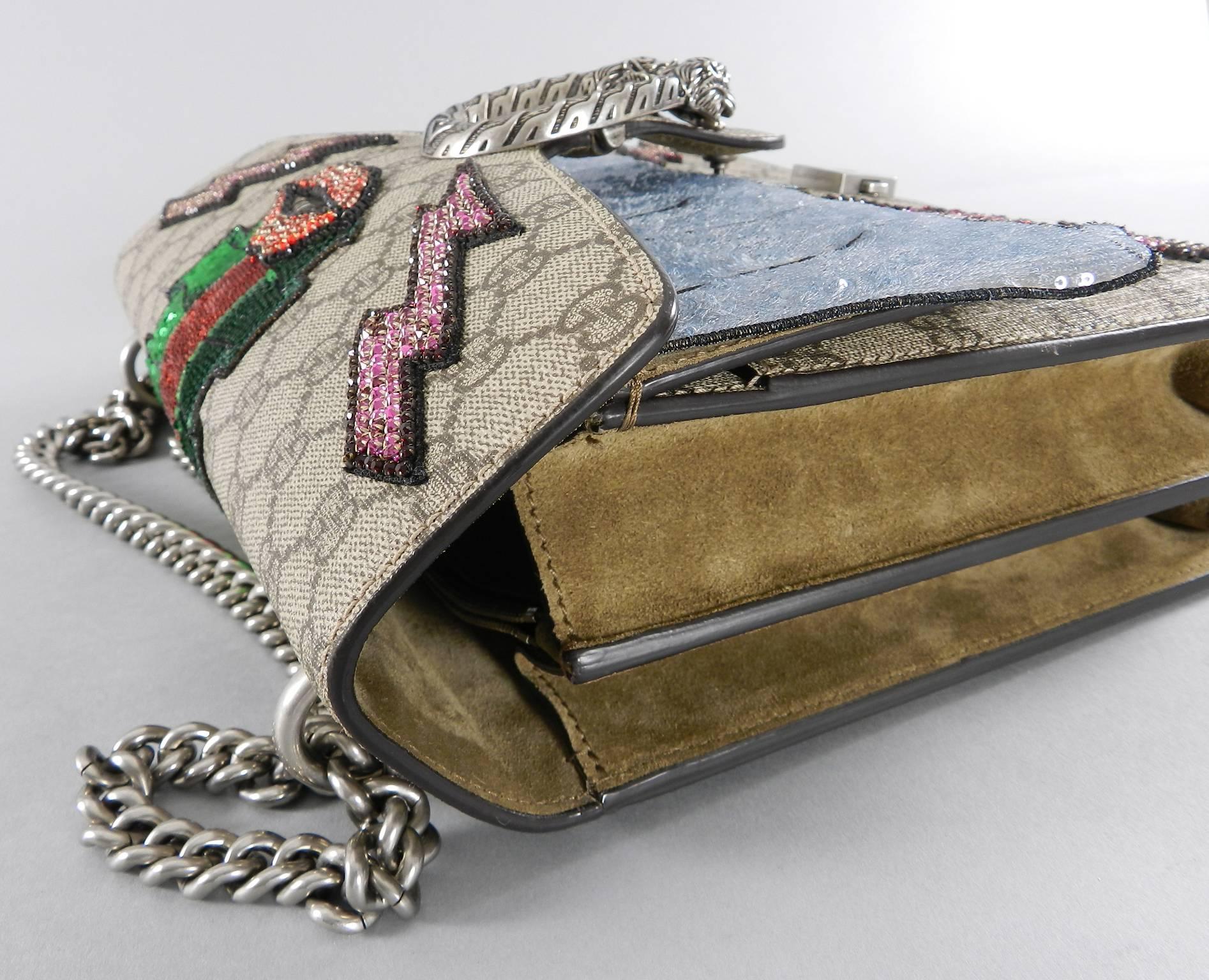 Gucci Dionysus GG supreme embroidered Bag - lips and lightning 2
