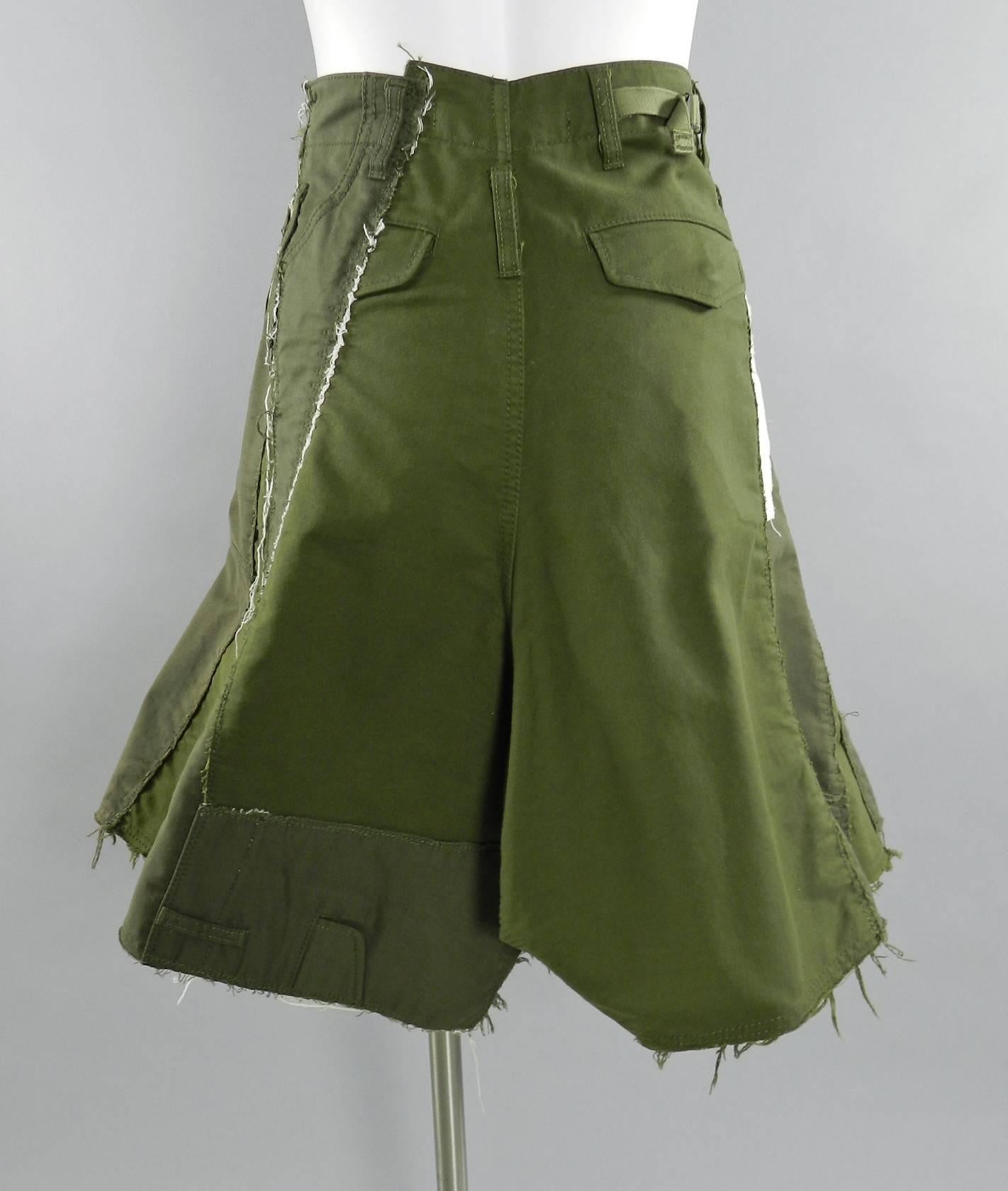 Black junya watanabe comme des garcons Deconstructed Army skirt