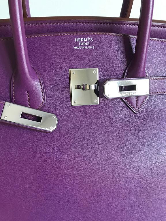 Hermes Purple Birkin 35 in Ultraviolet, Swift leather and Palladium at ...