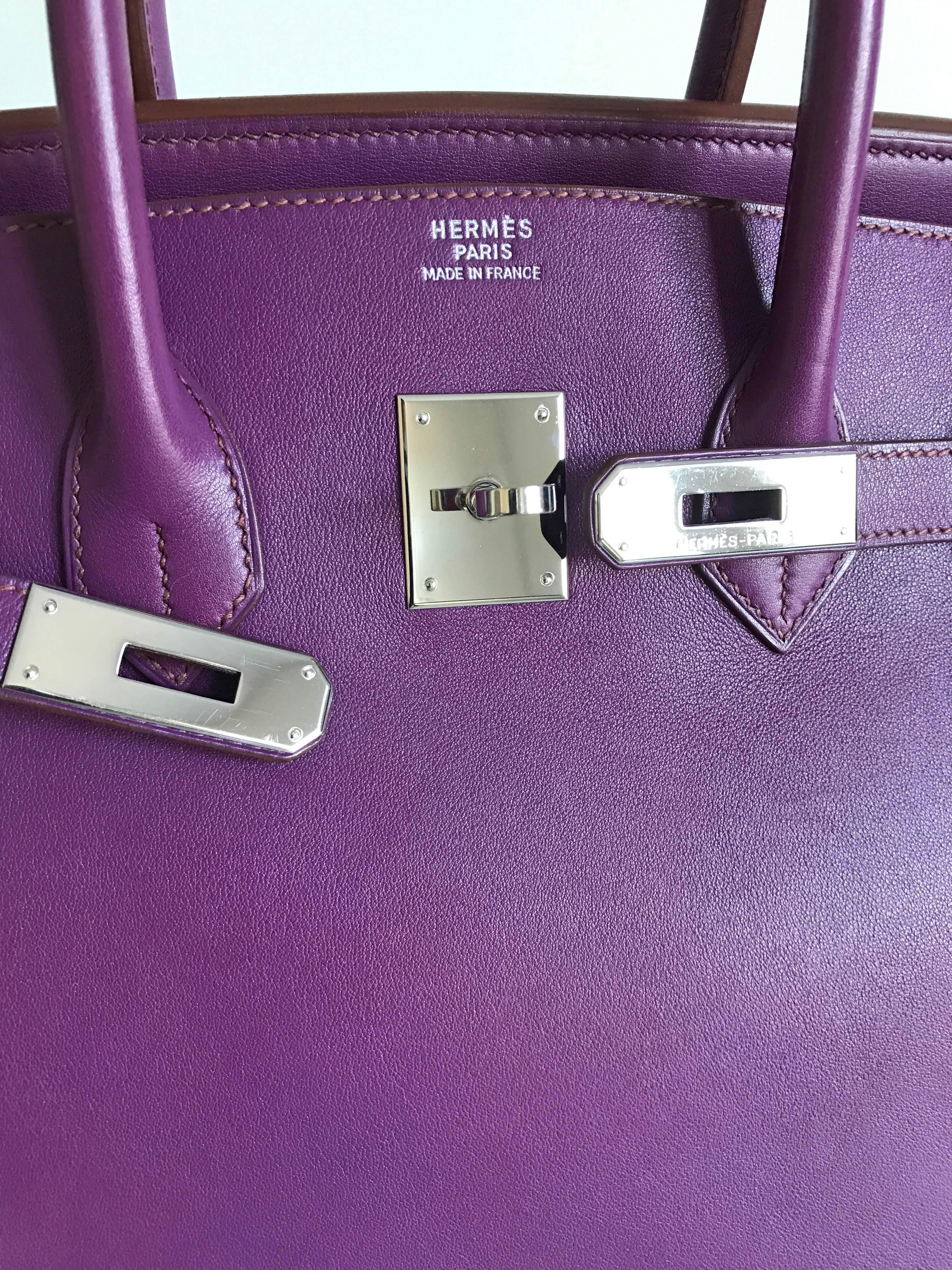 Hermes Purple Birkin 35 in Ultraviolet, Swift leather and Palladium 1