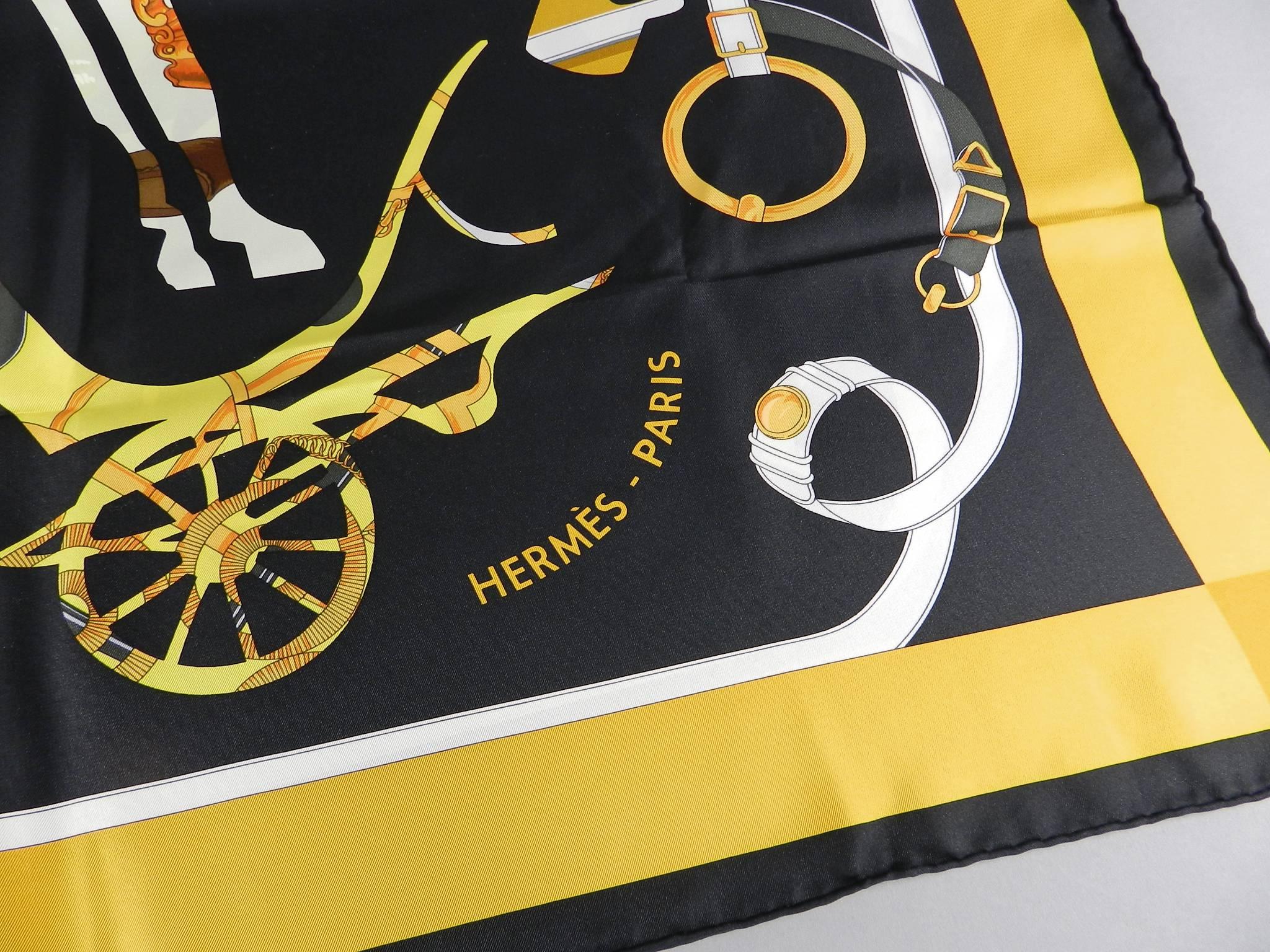 Hermes silk twill 90cm scarf - tout en Carre In Excellent Condition In Toronto, ON