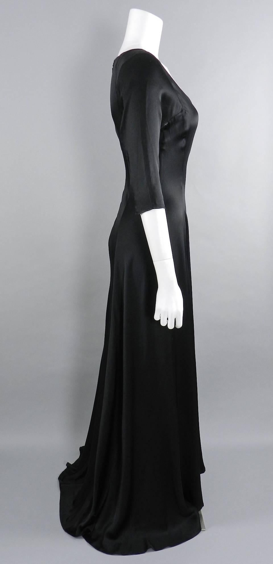 black gown with train