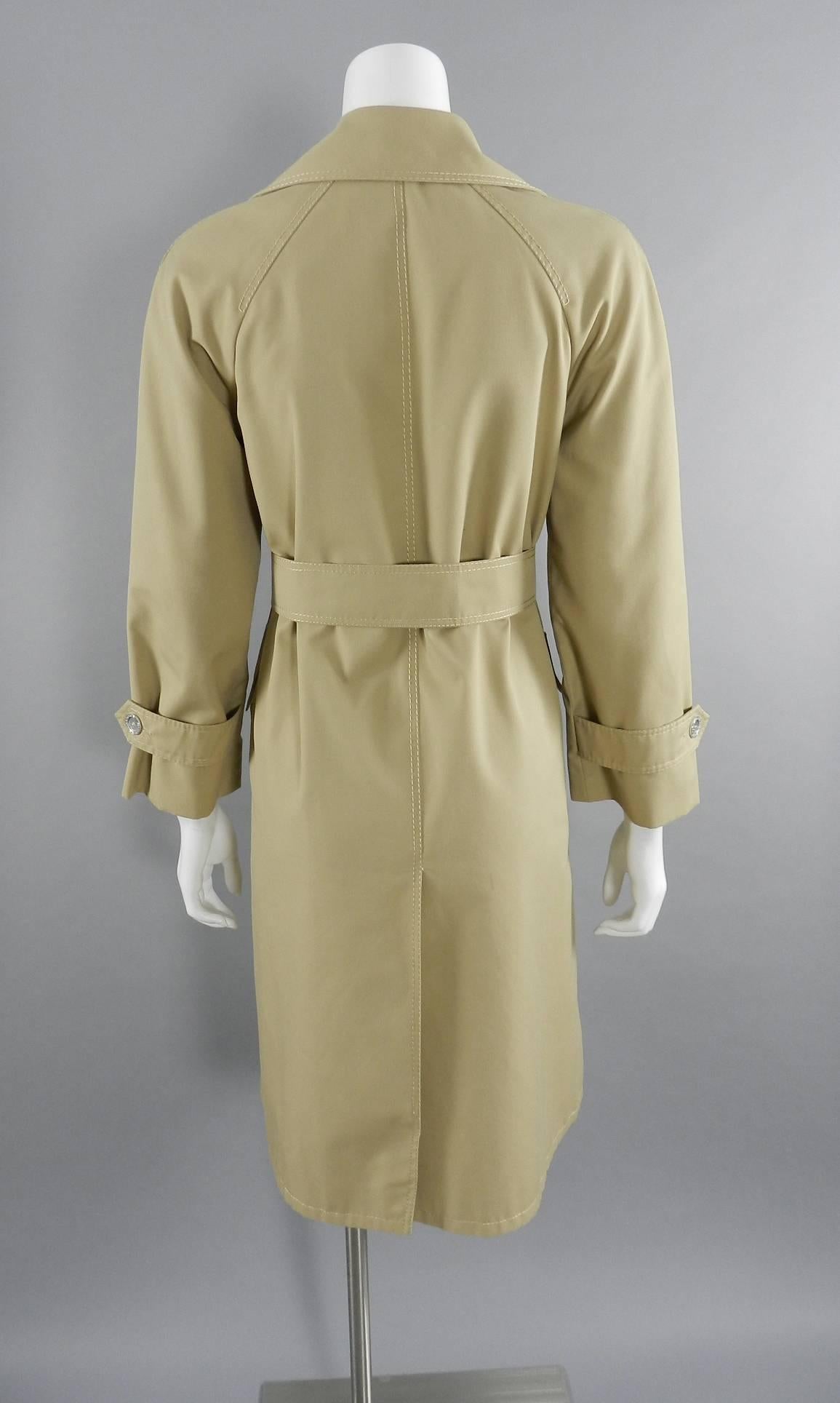 Vintage 1970's Hermes Sport Trench Coat In Excellent Condition In Toronto, ON