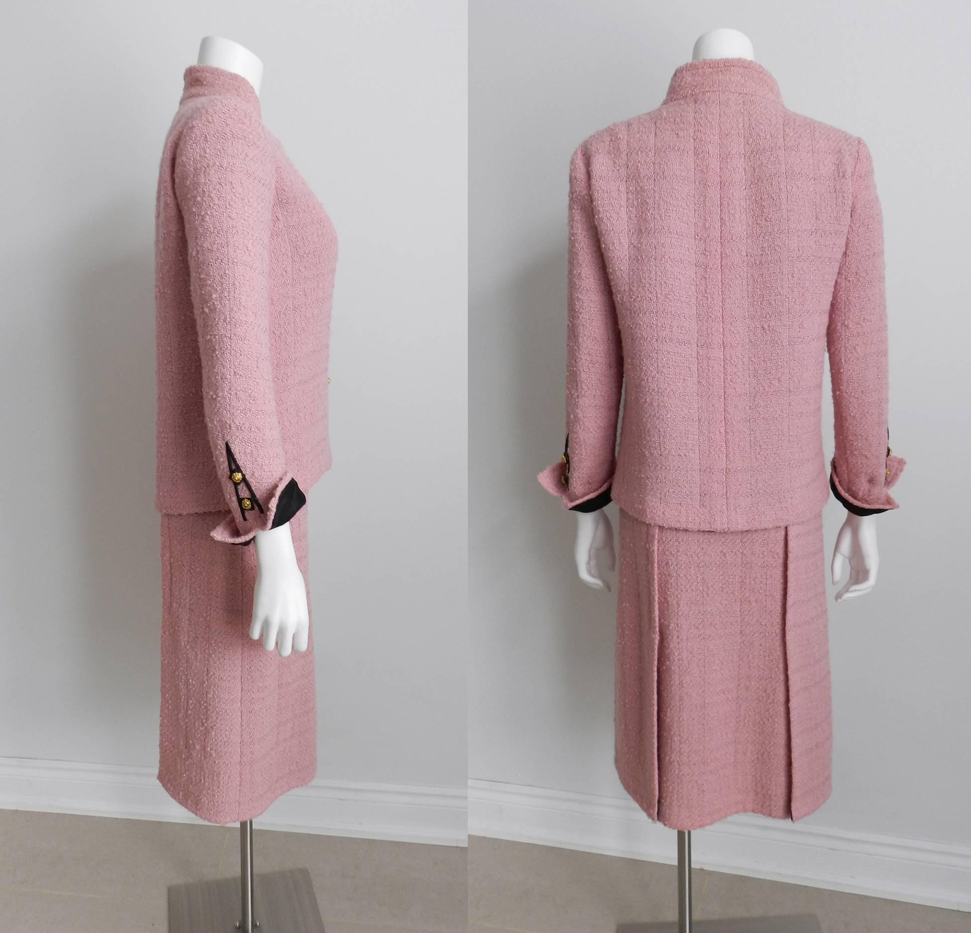 Brown Chanel 1963 Haute Couture Pink Suit - Documented