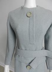 Christian Dior 1960's Pale Blue Wool Dress Suit