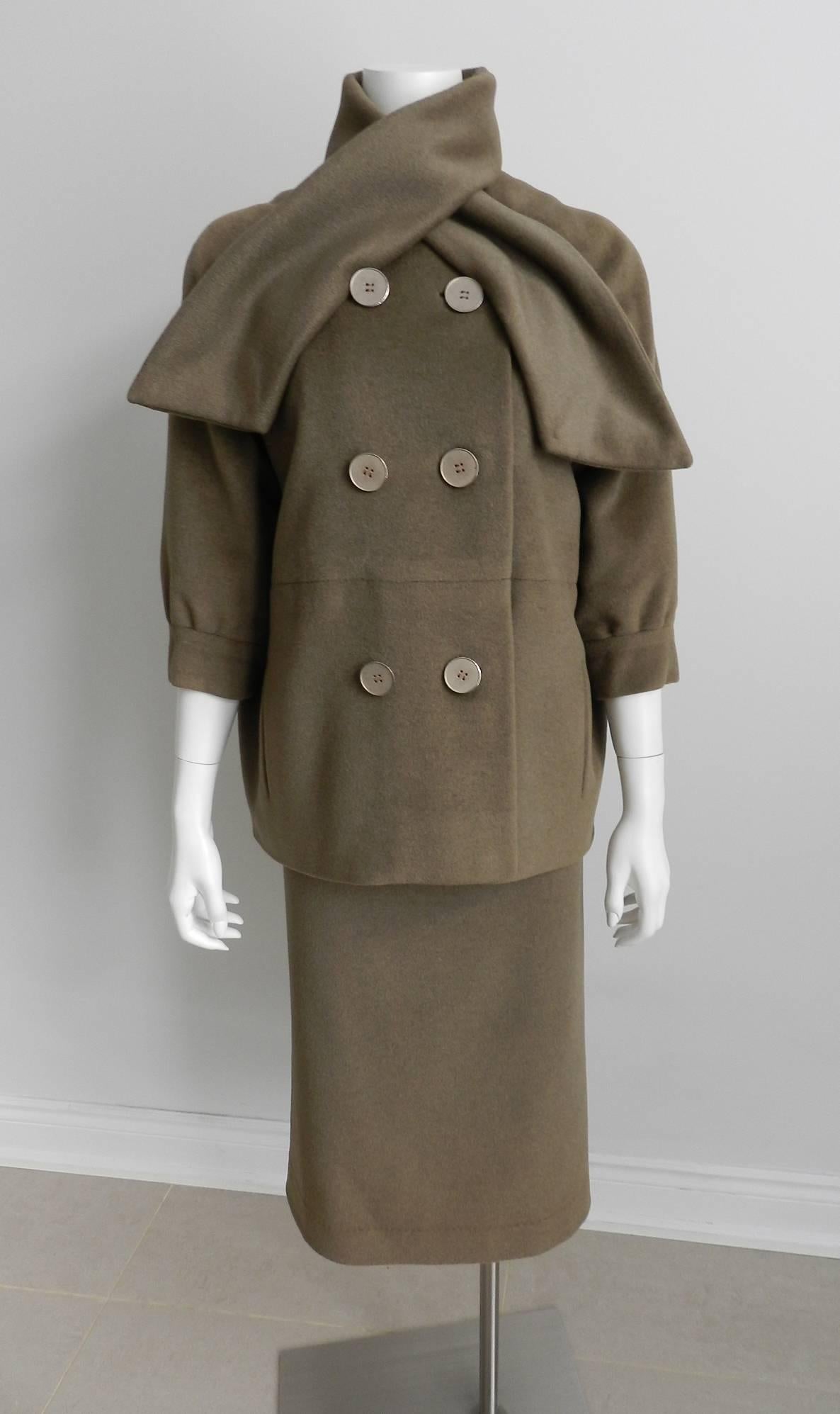 Nina Ricci 1960's Brown Cashmere Skirt Suit 6