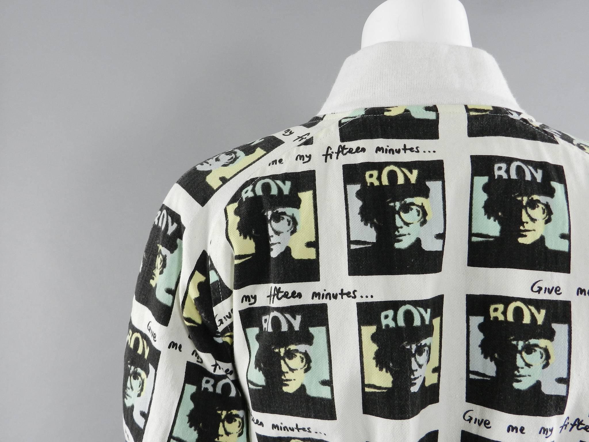 Vintage BOY London 1980's Andy Warhol Bomber Jacket In Excellent Condition For Sale In Toronto, ON