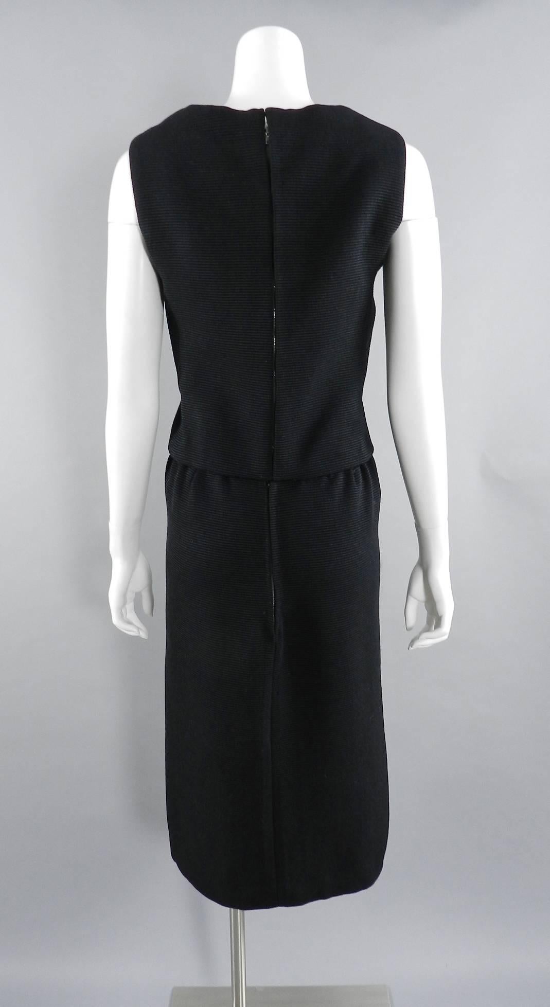 Christian Dior circa 1960 Black Dress and Jacket Suit 5