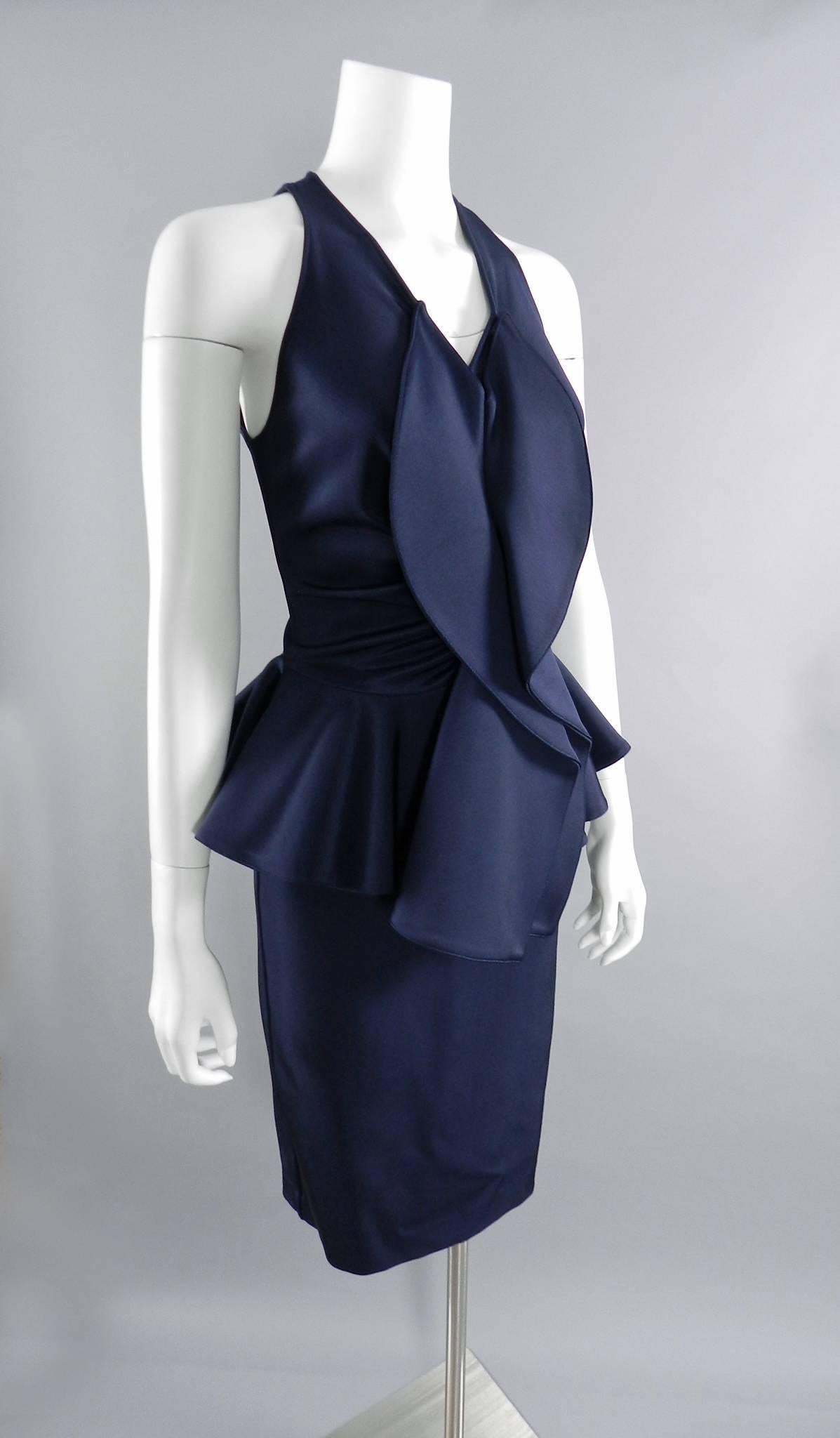 navy peplum dress