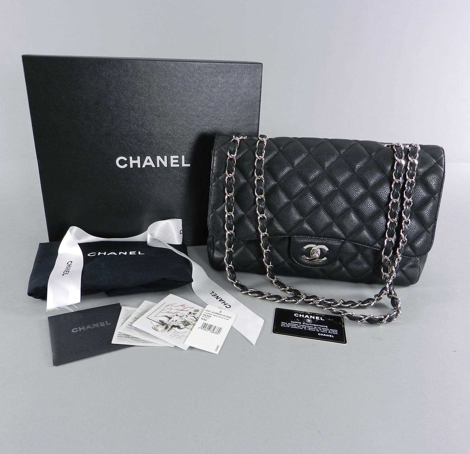 chanel caviar single flap bag