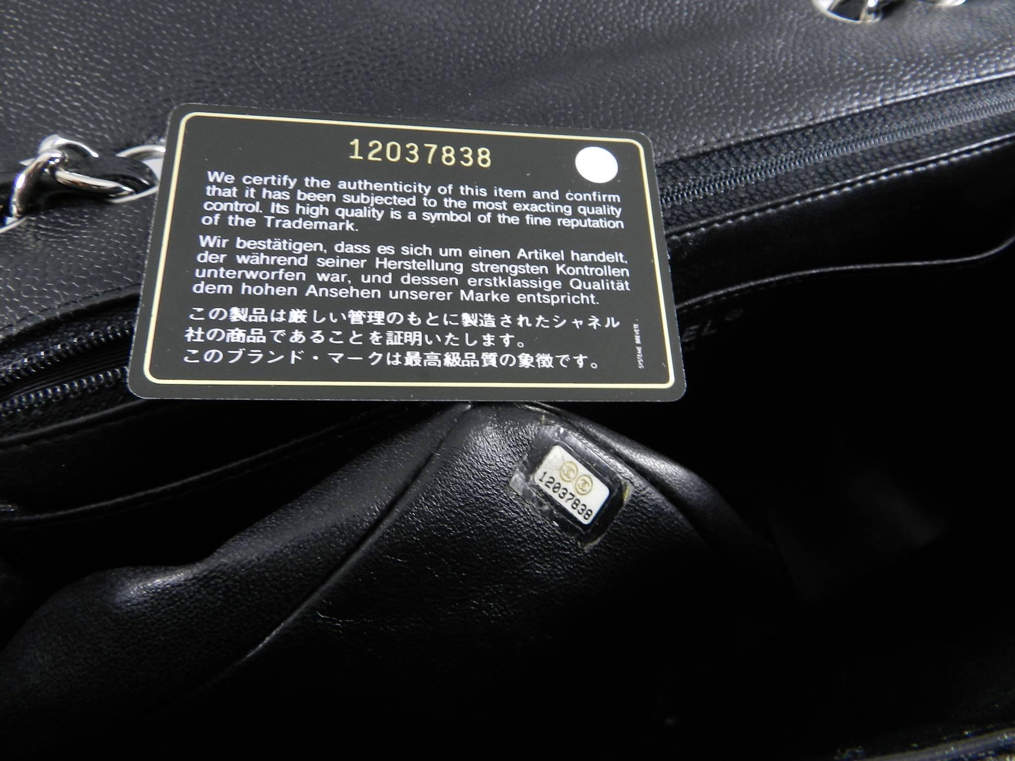 Women's Chanel Caviar single flap Jumbo Classic Flap Bag with silver hardware 
