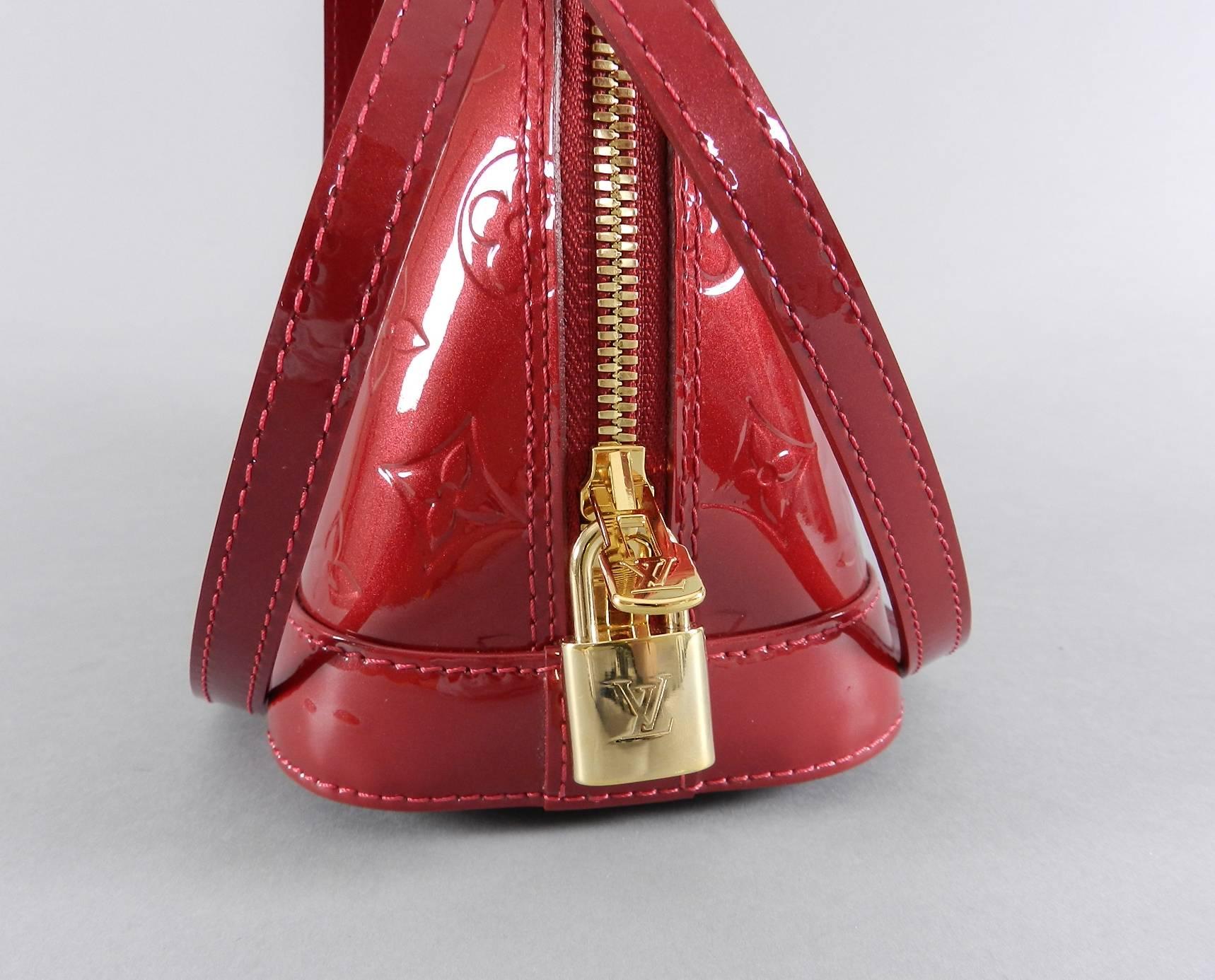 Louis Vuitton Alma BB in Cherry Red Vernis - mini size 2