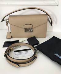 Prada beige Saffiano Leather flap bag - Crossbody Strap