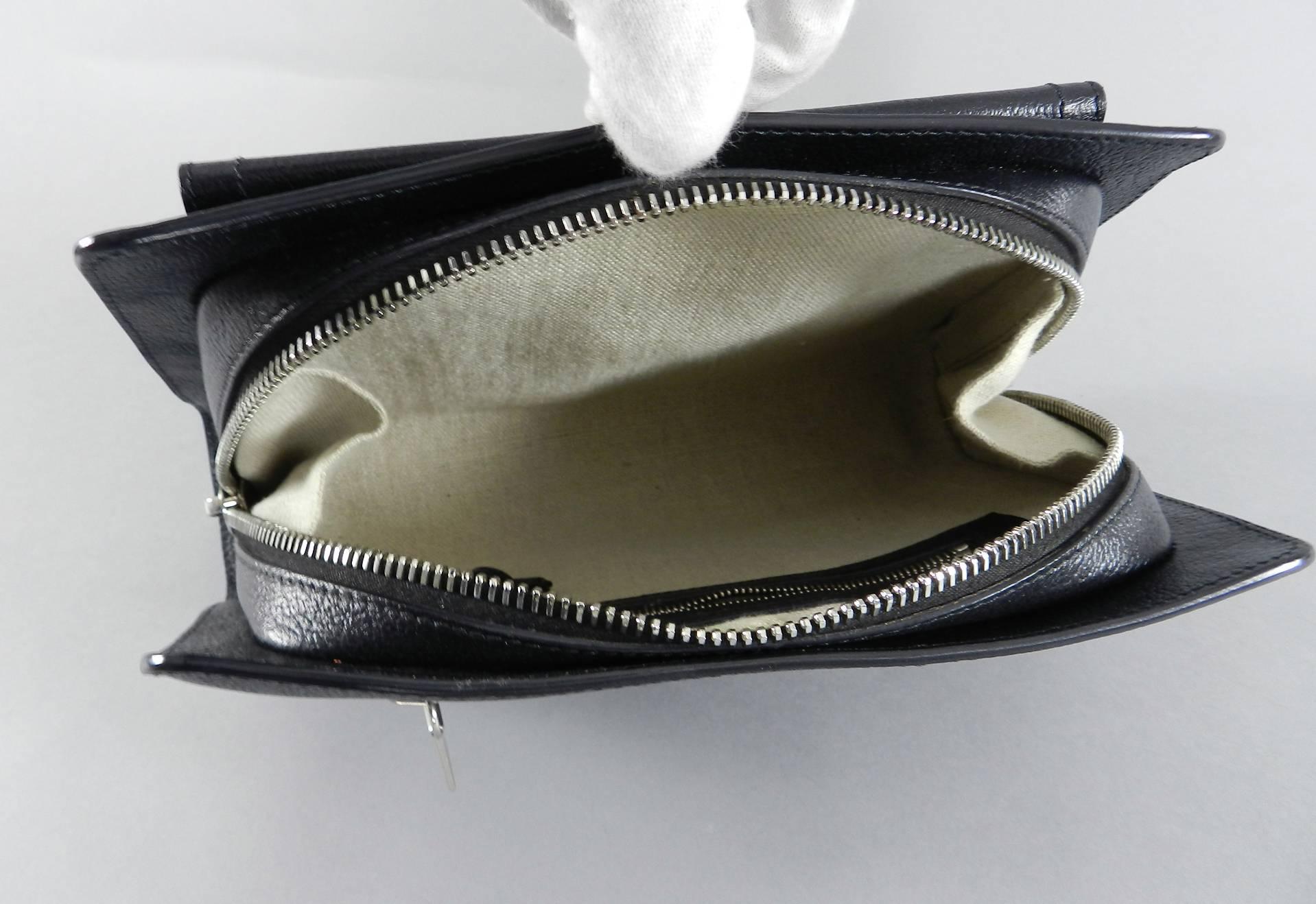 Proenza Schouler Black Clutch Bag with Silver Zipper 1