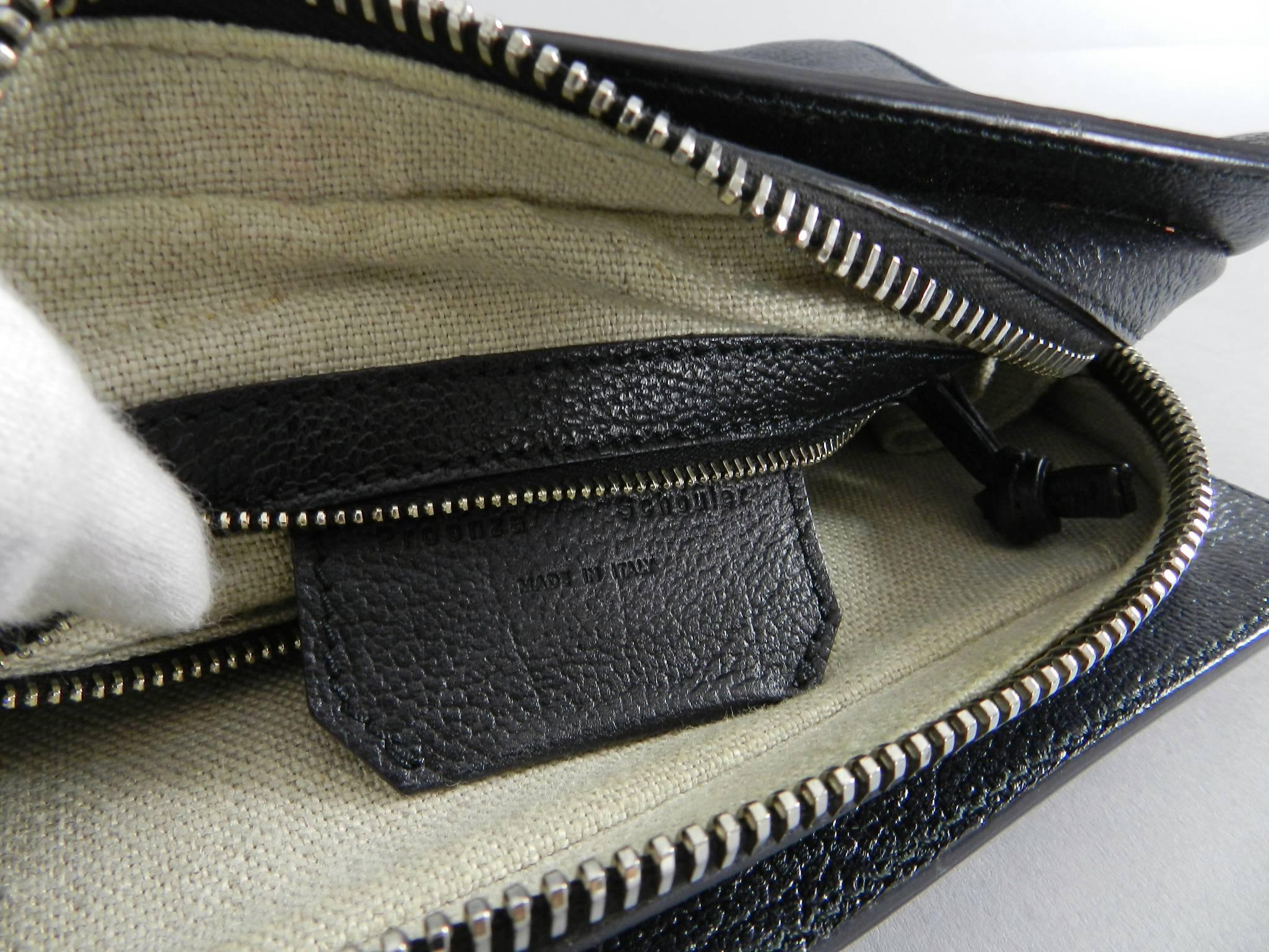 Proenza Schouler Black Clutch Bag with Silver Zipper 2