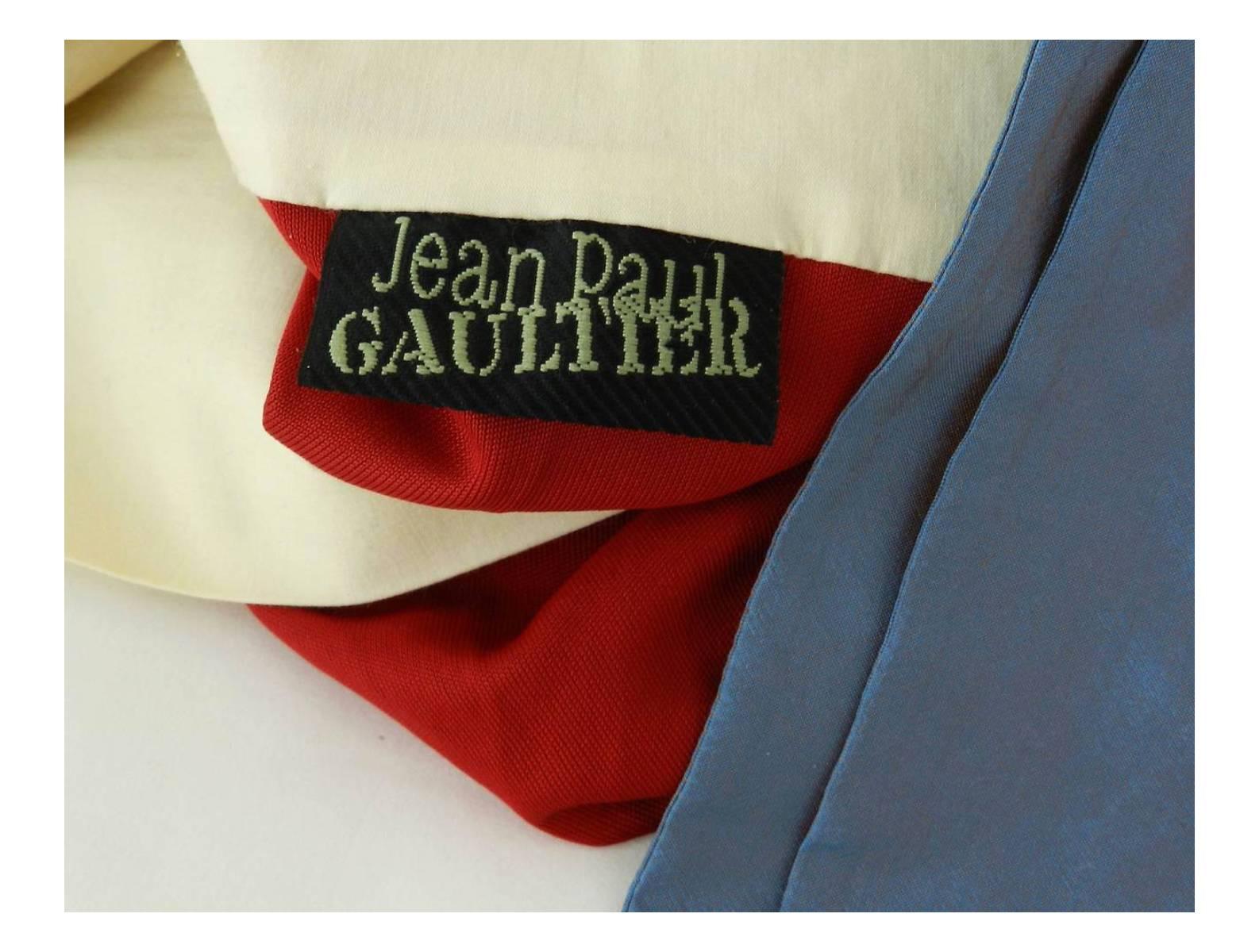 Jean Paul Gaultier Red Silk Jersey Tube Skirt with Ties 1