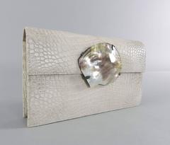 YSL Yves Saint Laurent Vintage Haute Couture Crocodile Clutch Bag