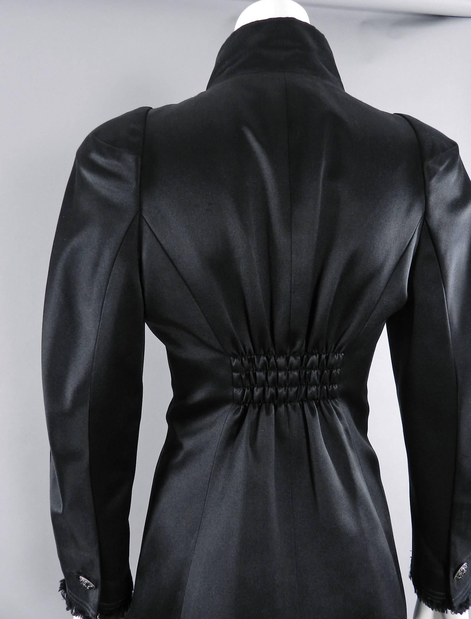 Women's Chanel 08A Black Silk Satin Evening Jacket