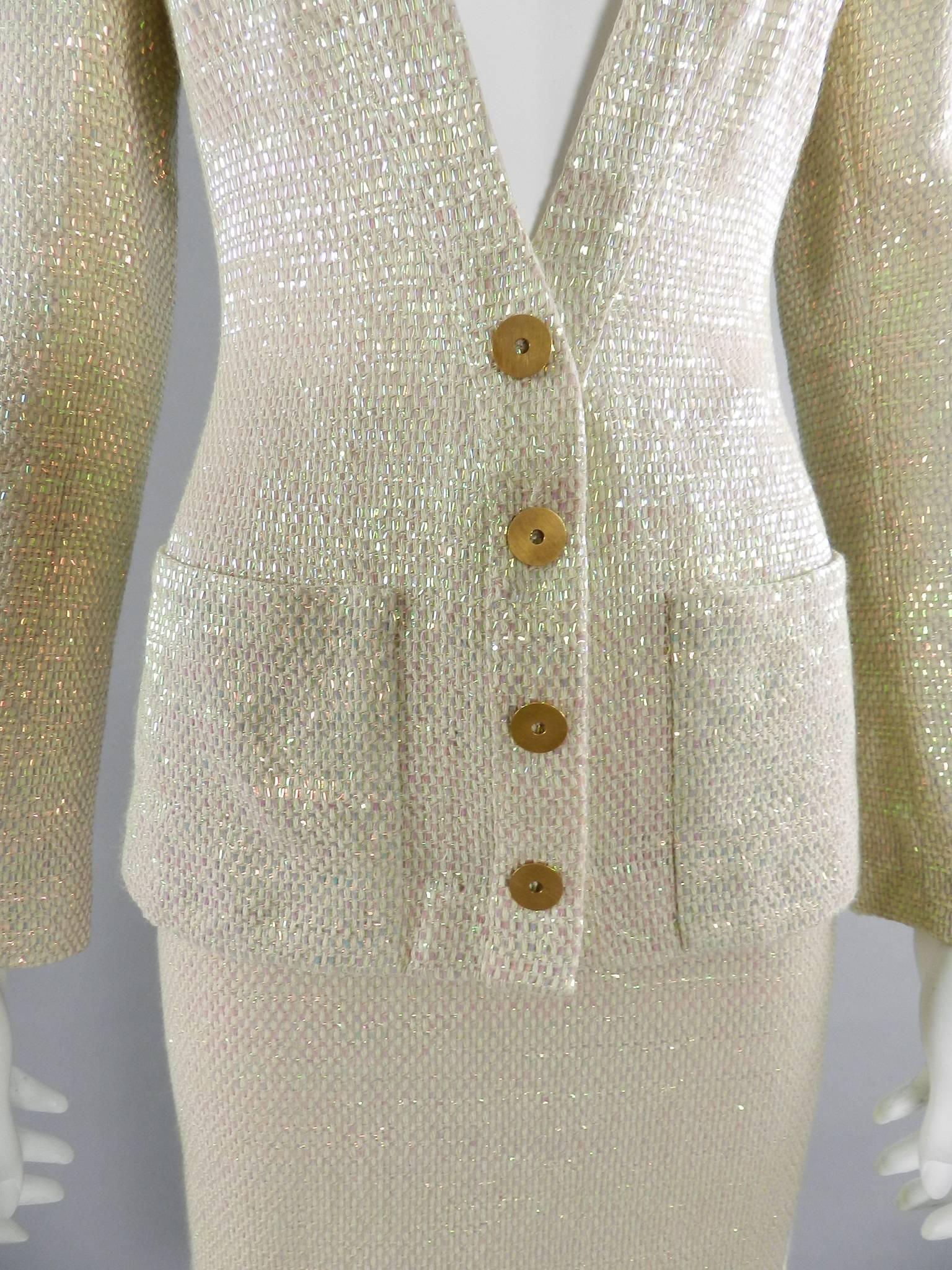 Chanel Spring 1999 Haute Couture Runway Shimmer Suit 3