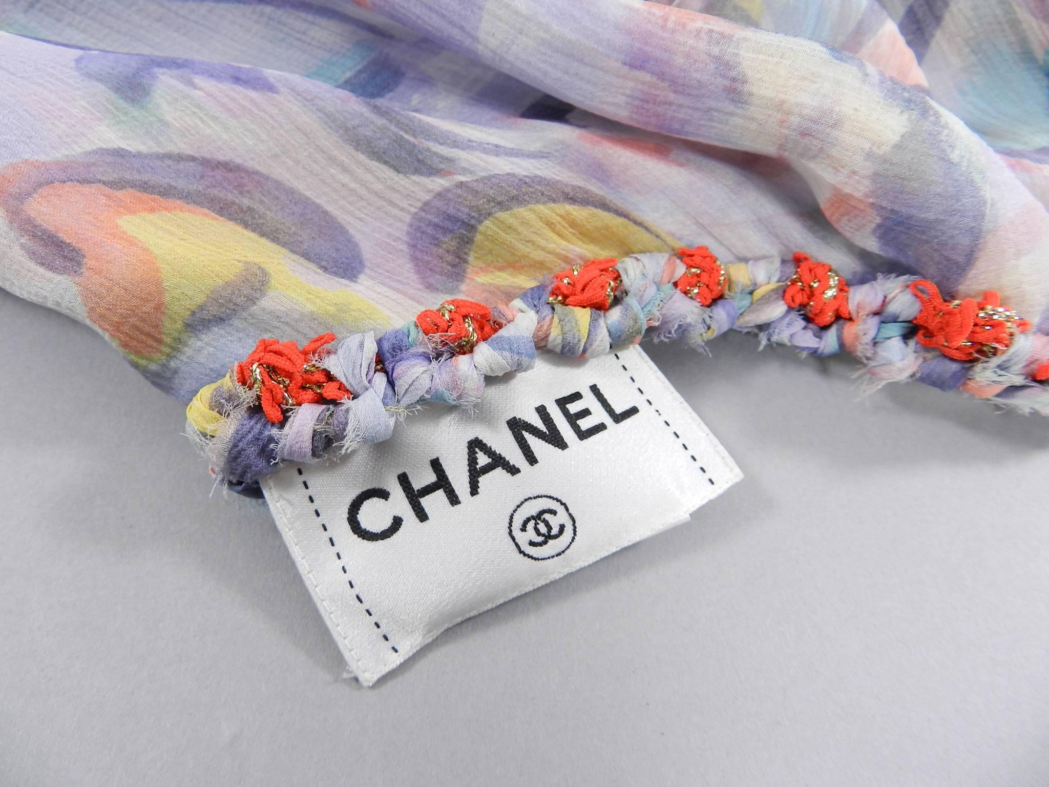 Chanel 2011 Resort Sheer CC logo Pastel Chiffon Dress 3