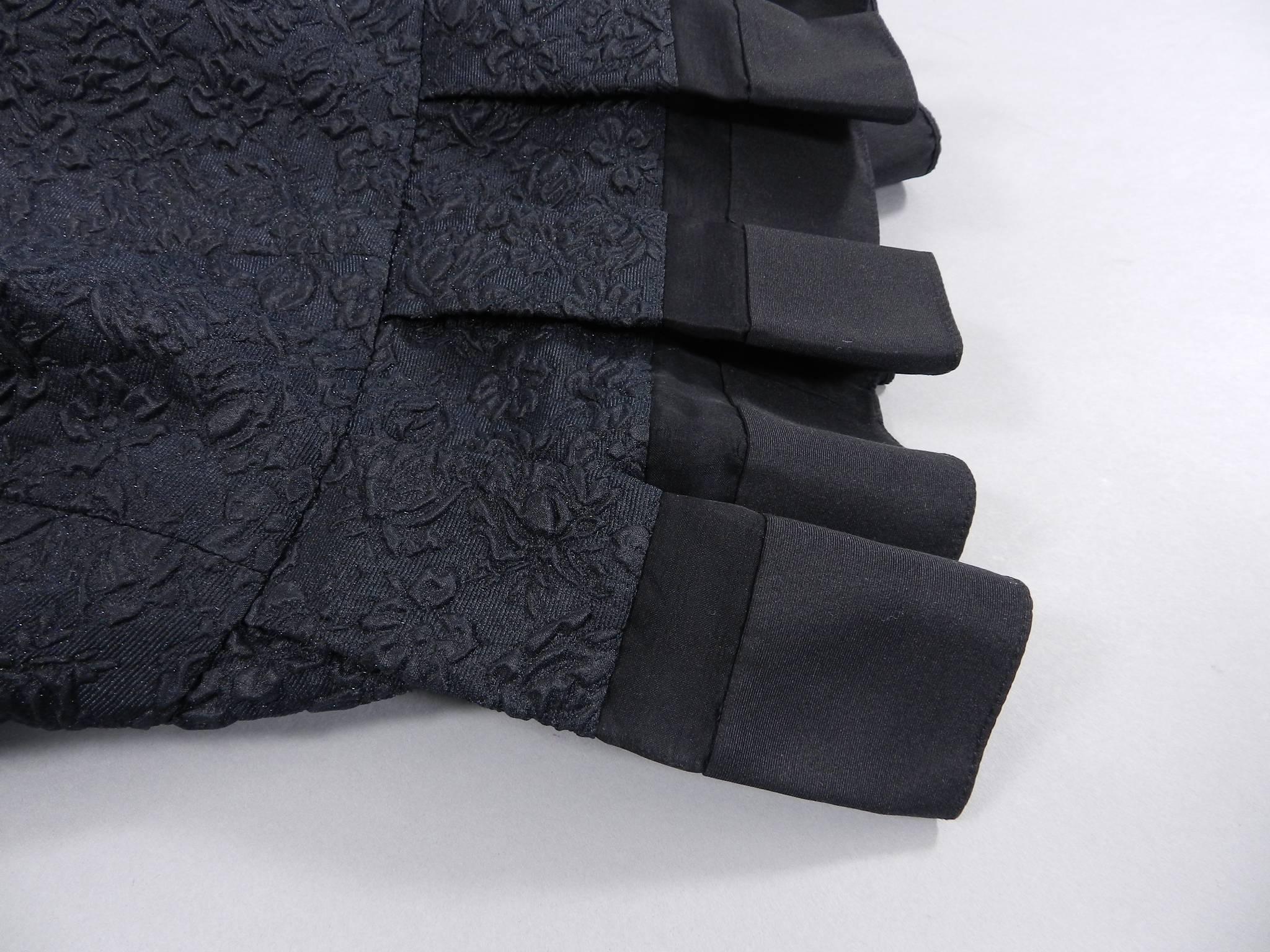 Christian Dior Black and Ivory embossed floral Silk Skirt Set 3
