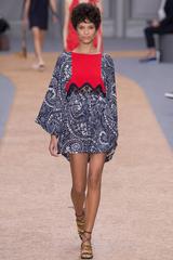 Chloe Spring 2016 Runway Blue and Red 1970s Style Boho Dress