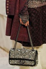 Chanel Bombay 2012 Runway Silver Beaded bag 2.55 medium reissue