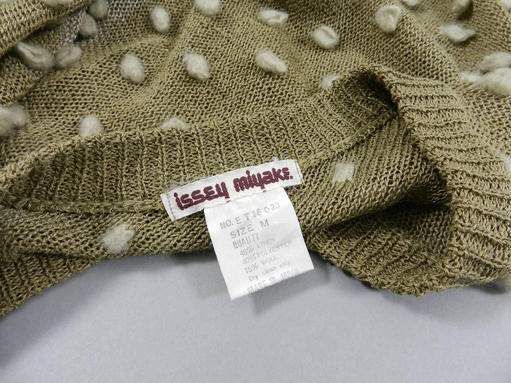 Issey Miyake 1980s Taupe Batwing Sleeve Sweater In Excellent Condition In Toronto, ON