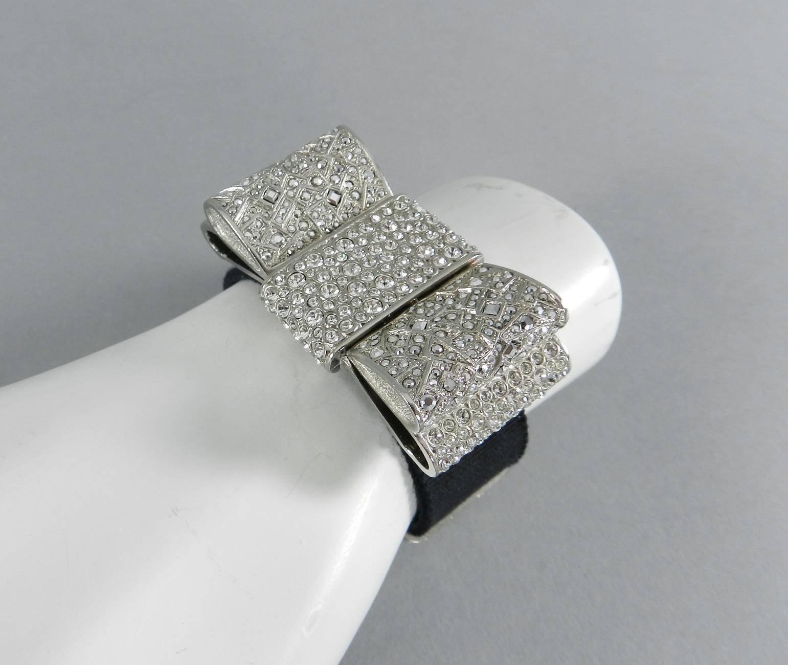 Chanel 13B Rhinestone Jewelled Bow Bracelet  In Excellent Condition In Toronto, ON