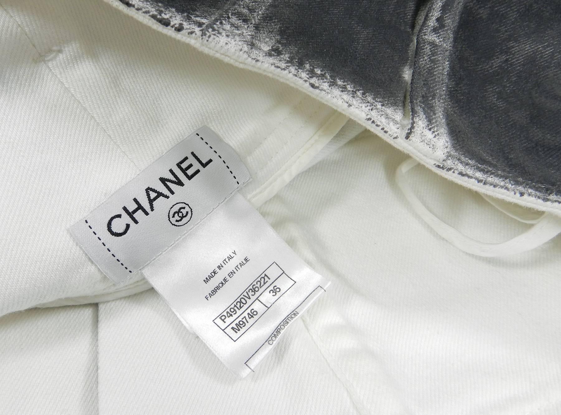chanel 14S Runway Grey Distressed Skinny Jeans 4
