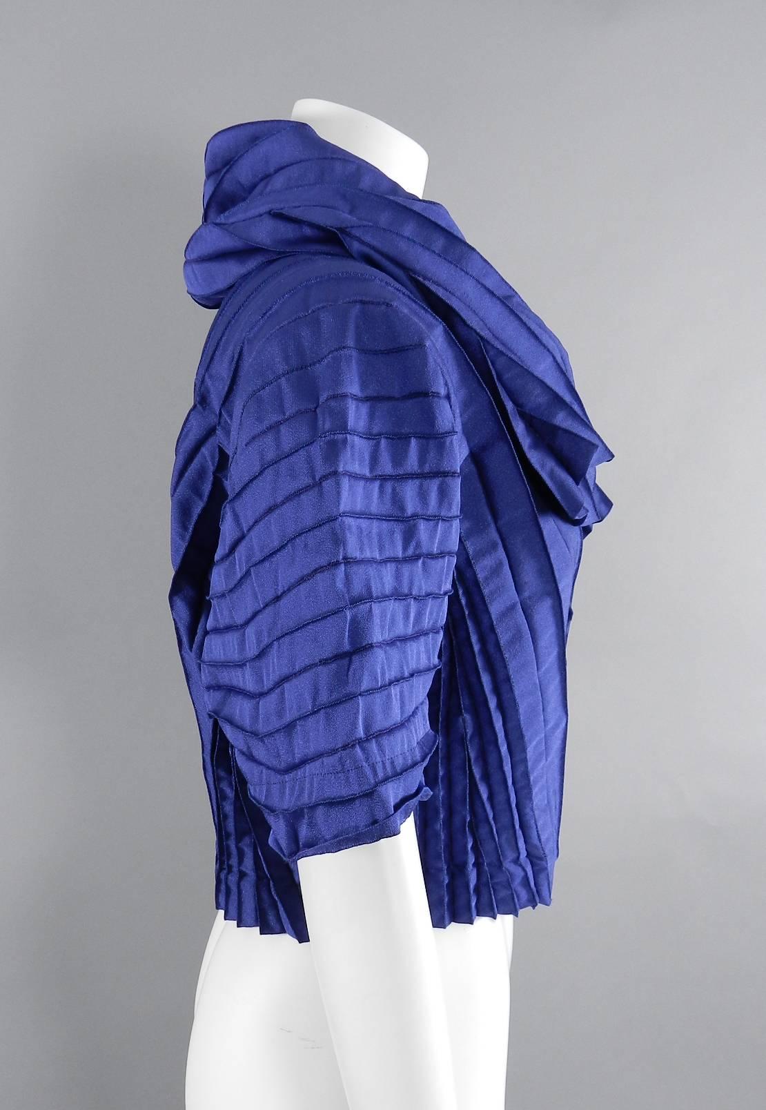 Women's Issey Miyake Blue Pleated Evening Jacket