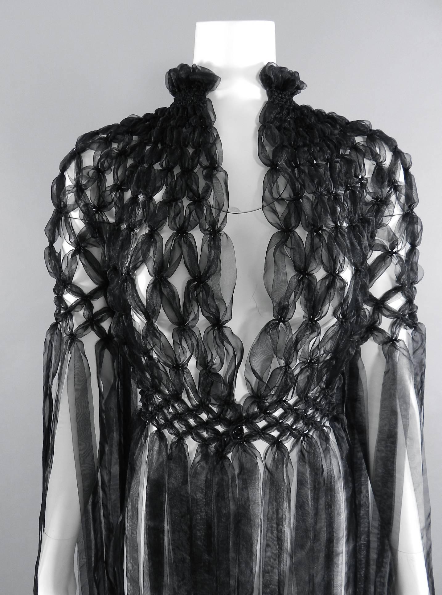 Women's Noir Kei Ninomiya Comme Des Garcons Black Avant Garde Knotted Ribbon Jacket