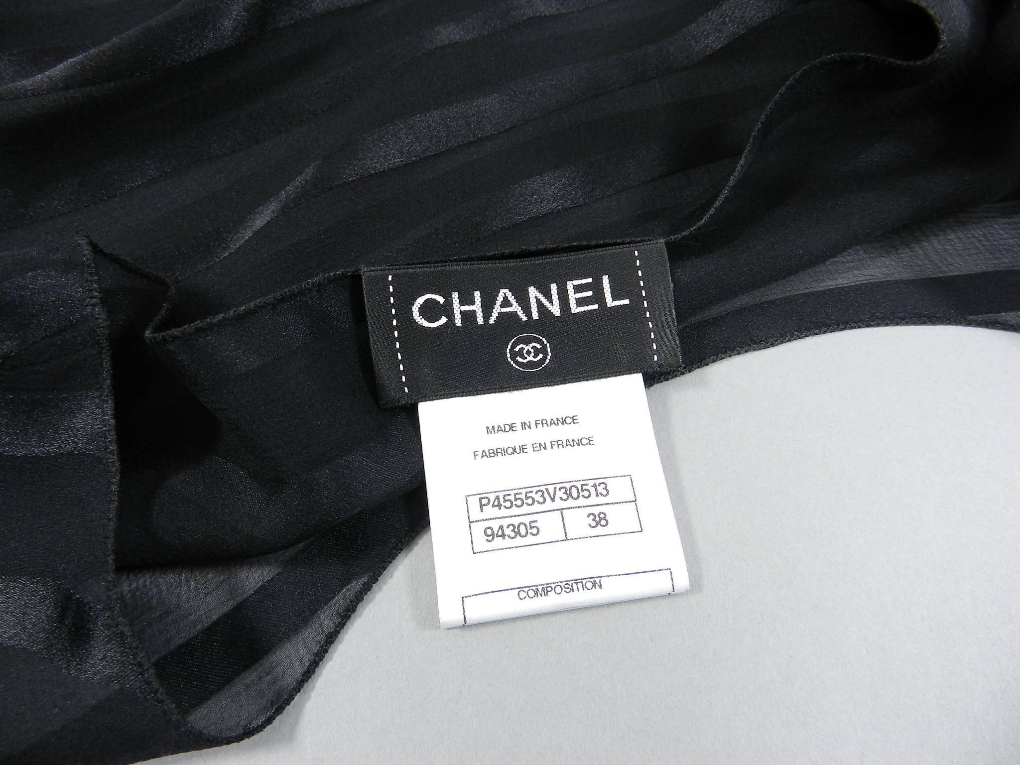 Chanel Sheer black striped blouse with full sleeves 3