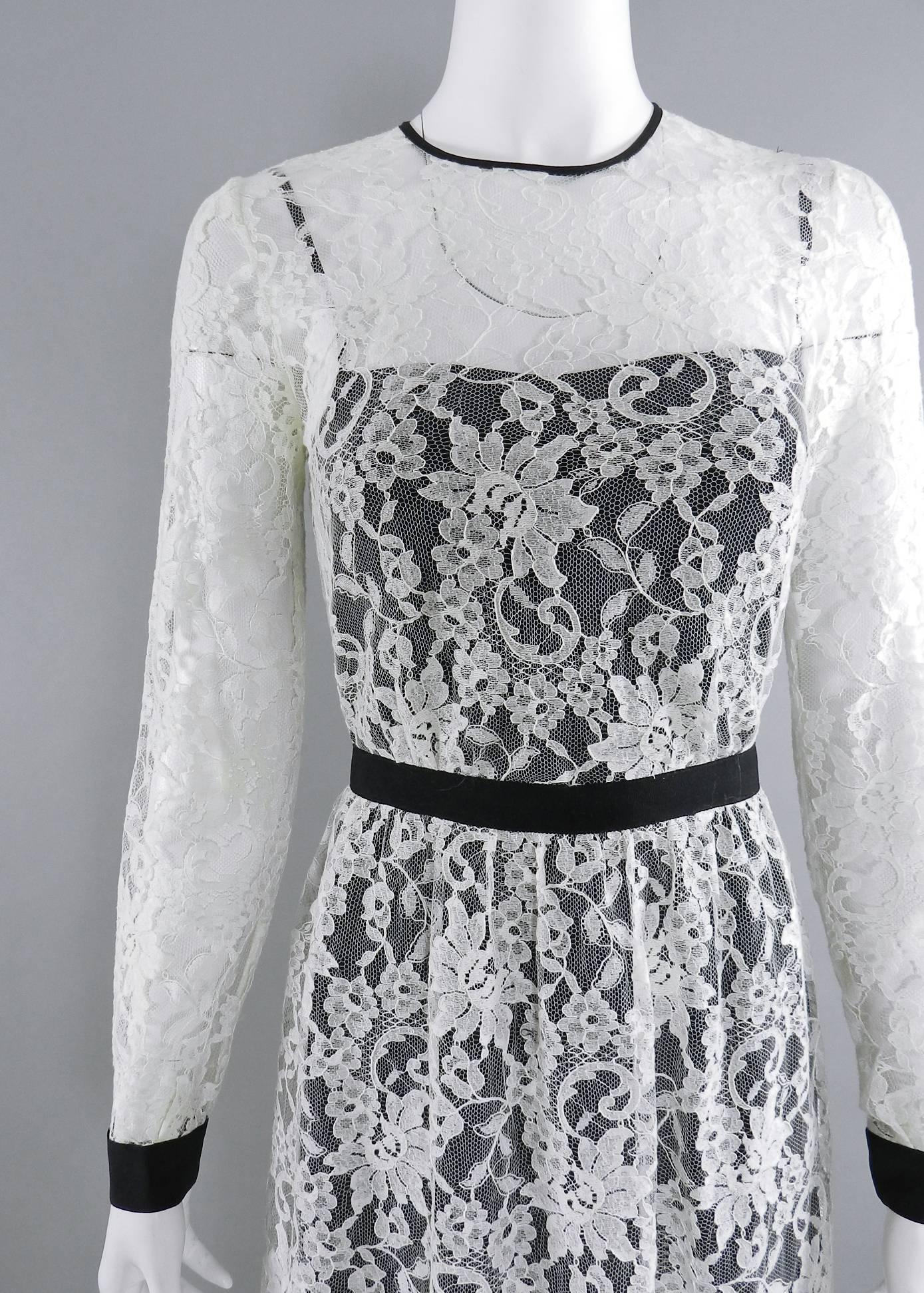 Women's Erdem resort 2014 White Lace 1950s style Dress