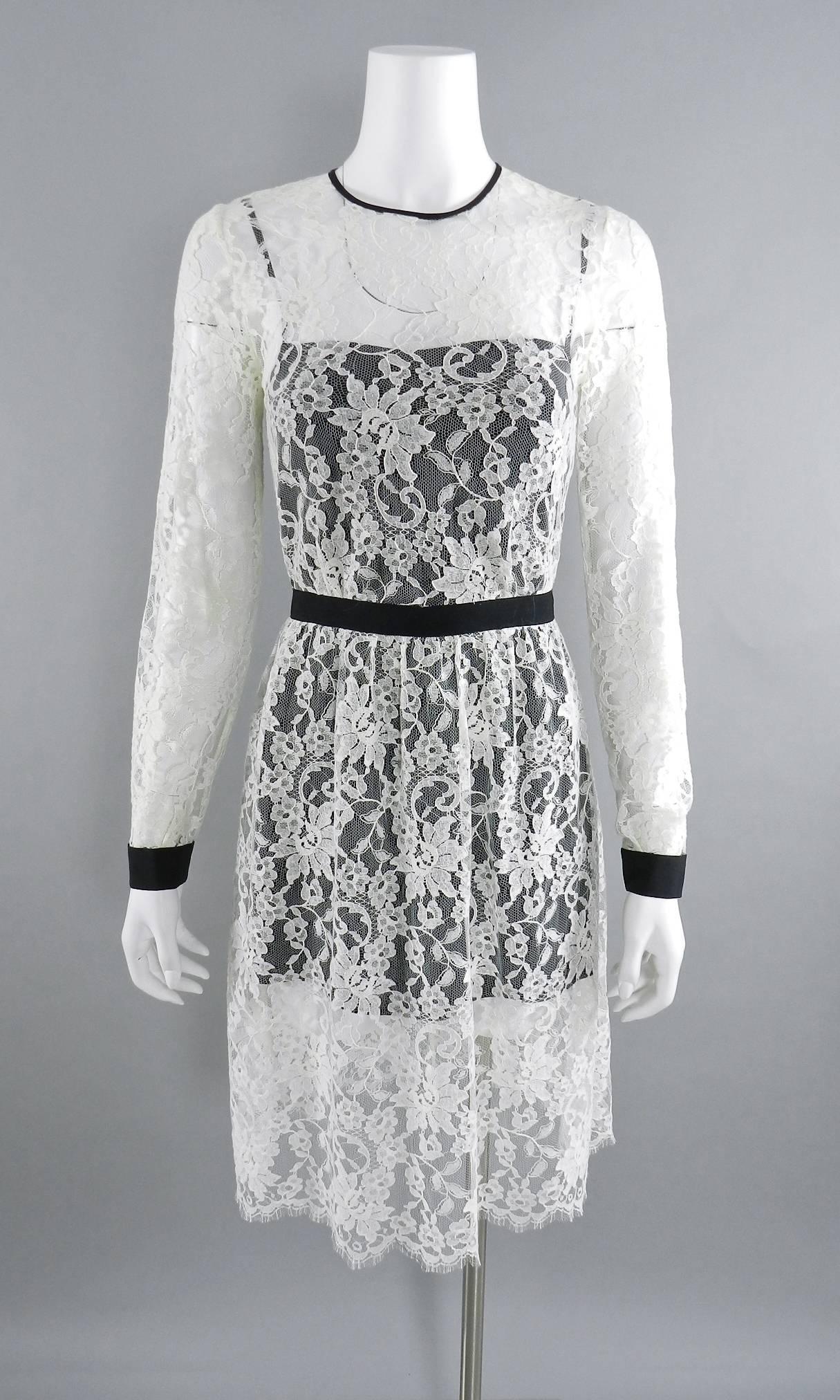 Erdem resort 2014 White Lace 1950s style Dress 2
