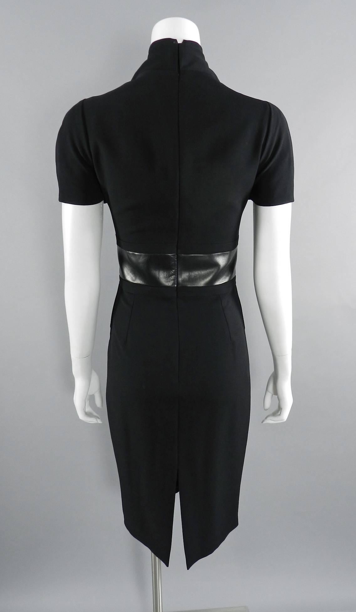 Gucci Fall 2013 runway Black Hourglass Dress with Leather Waist 1