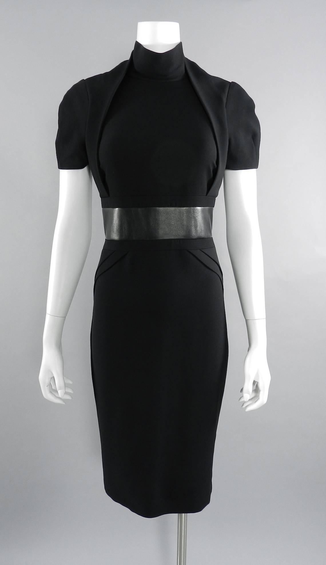Gucci Fall 2013 runway Black Hourglass Dress with Leather Waist 4