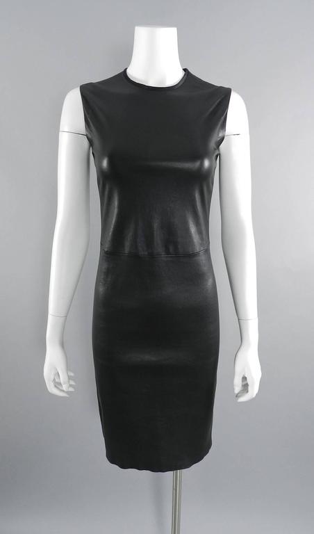 Prada black lambskin stretch leather Dress and Crop Jacket at 1stdibs