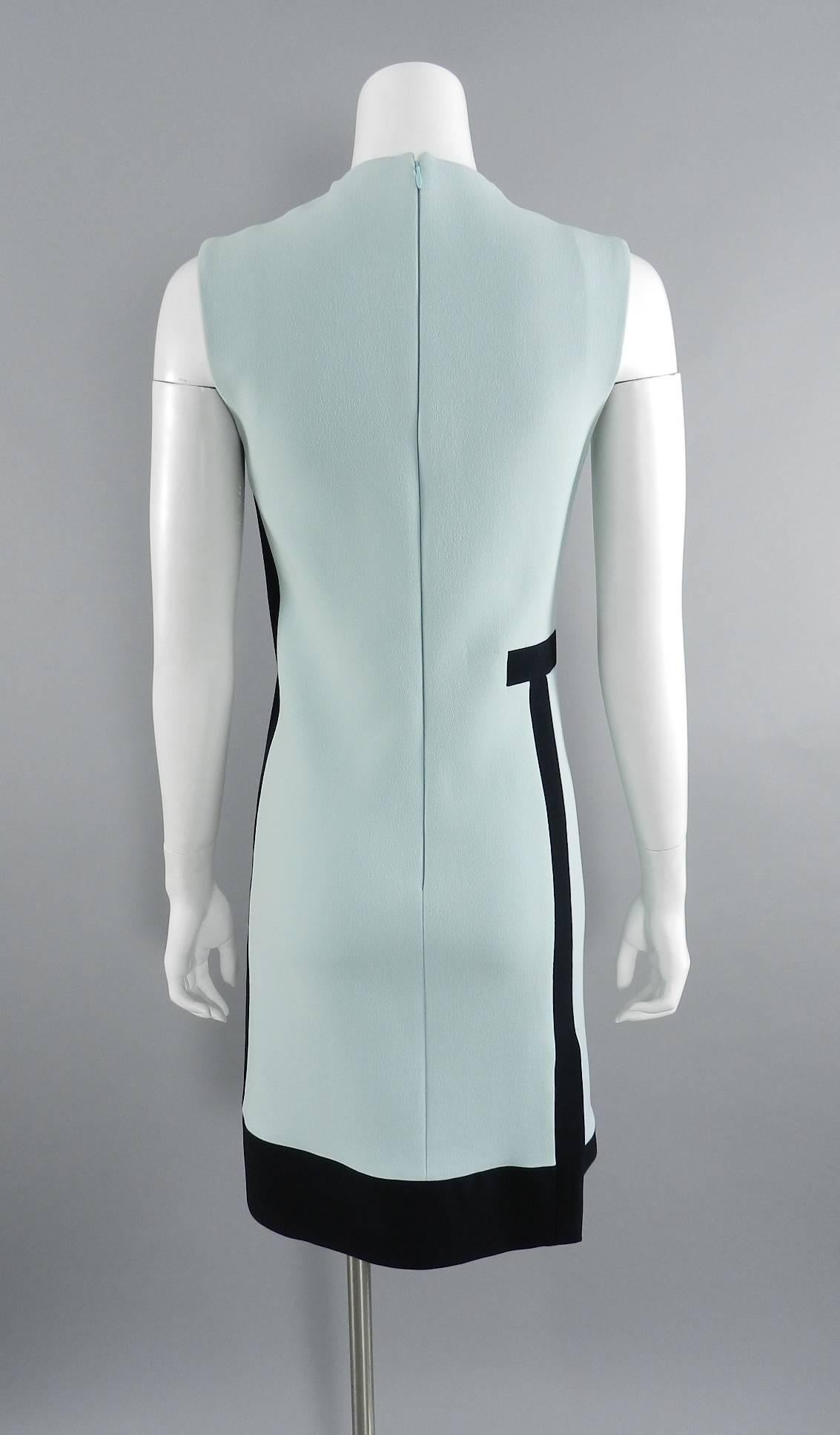 Balenciaga Light Blue and Black Geometric Dress 1