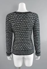 Chanel black and white v neck sweater