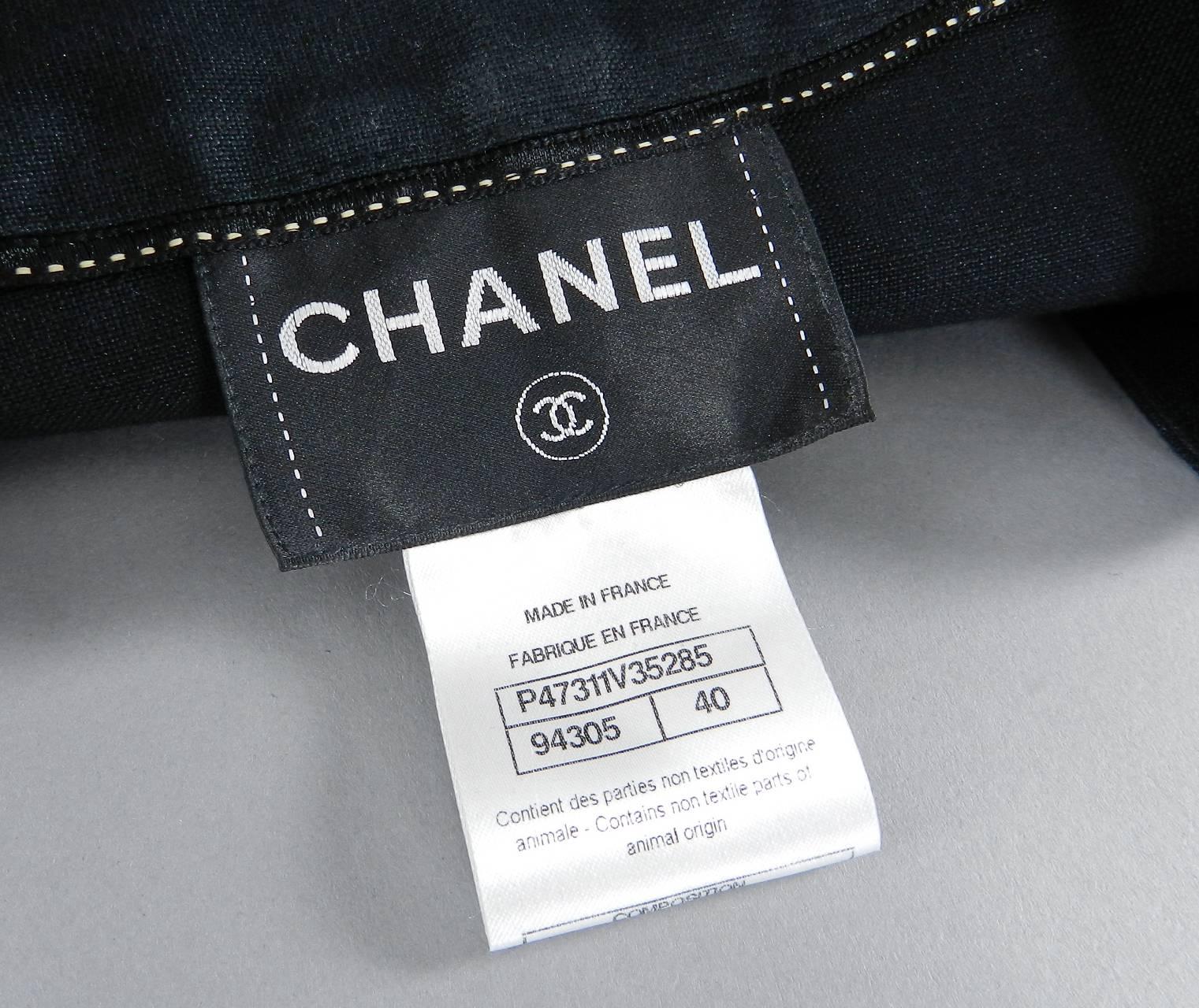 Women's Chanel 14C Black Jacket with White Porcelain CC Buttons
