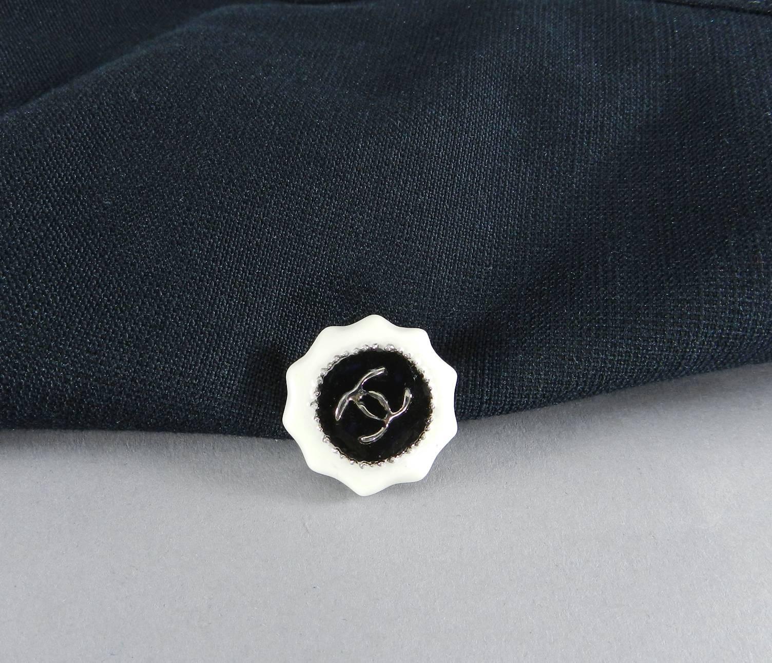 Chanel 14C Black Jacket with White Porcelain CC Buttons 1