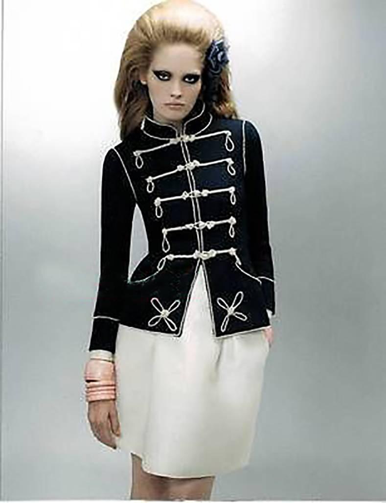 Chanel 09P Limited Edition Military Pearl Beaded Jacket and Skirt Suit In Excellent Condition In Toronto, ON