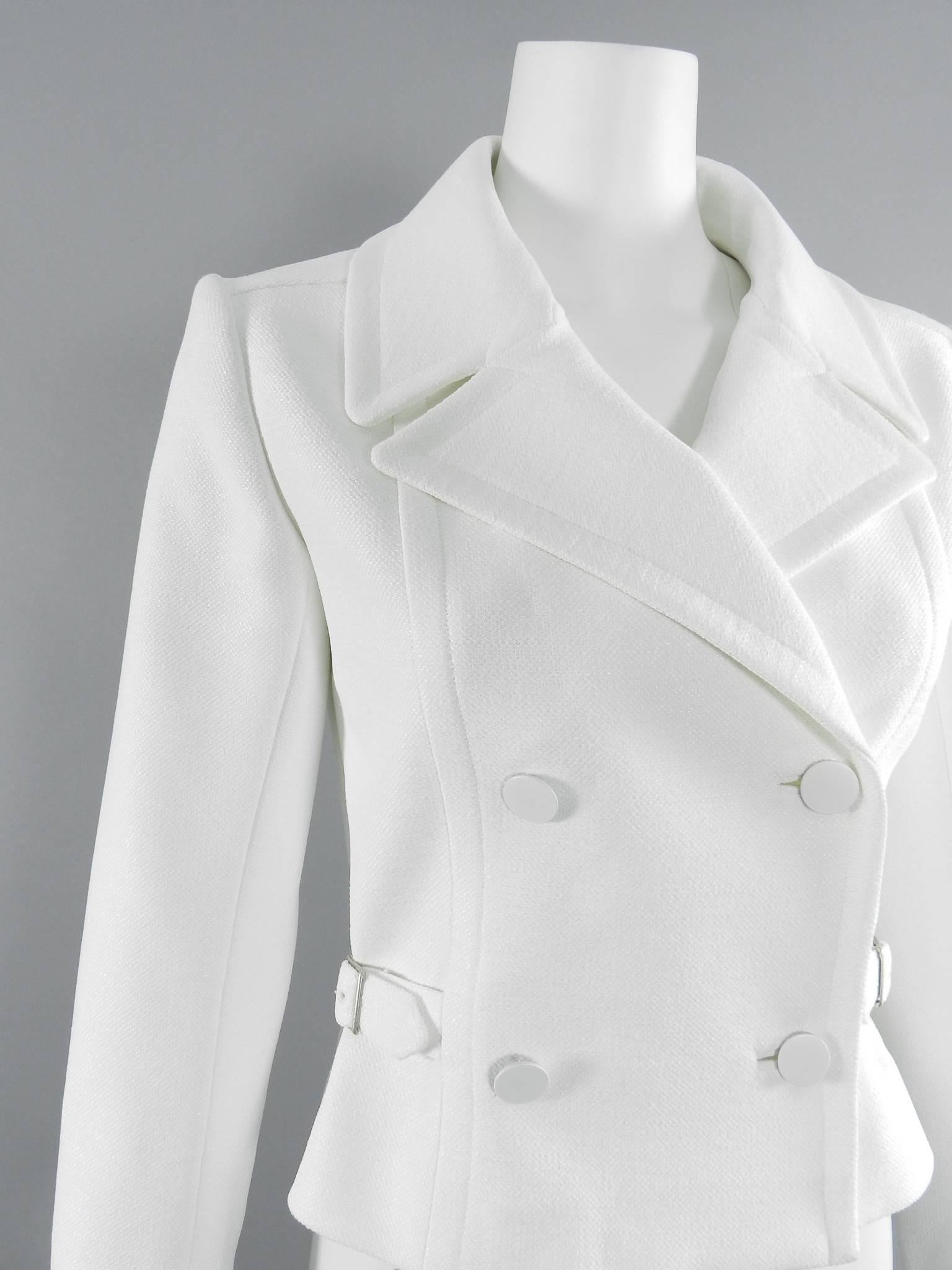 Alaia White Jacket with Side Buckles 2
