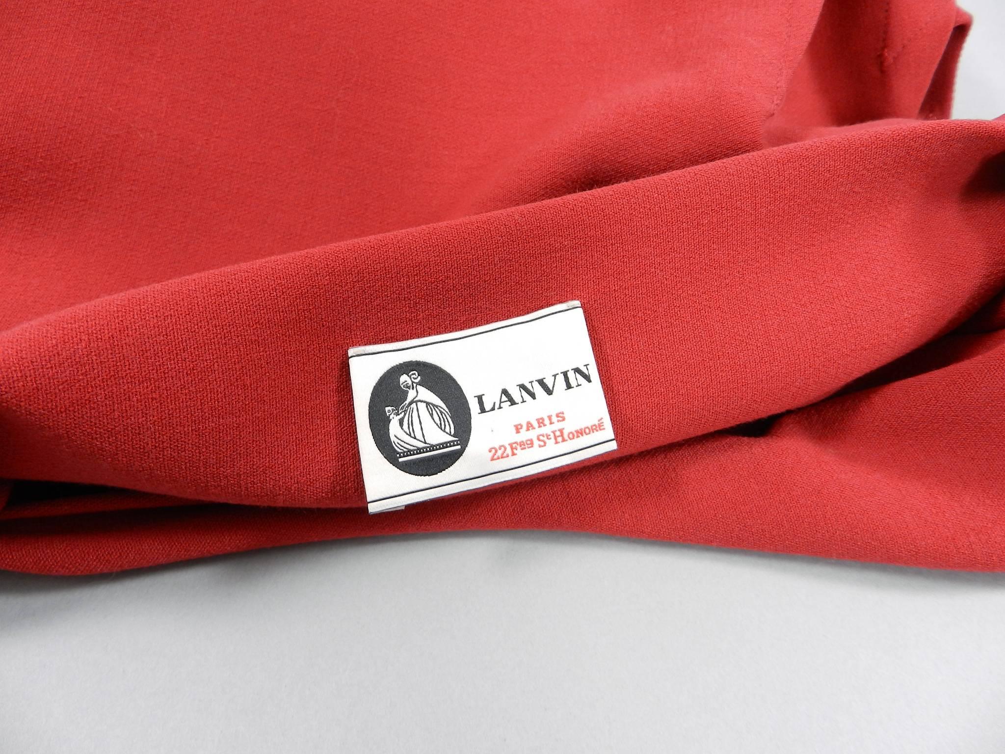 Lanvin Red Fitted Dress with Raw Edges 1